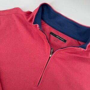 Greg Norman 1/4 Zip Pullover Mens XXL Pink Cotton Long Sleeve Shark Logo Sweater